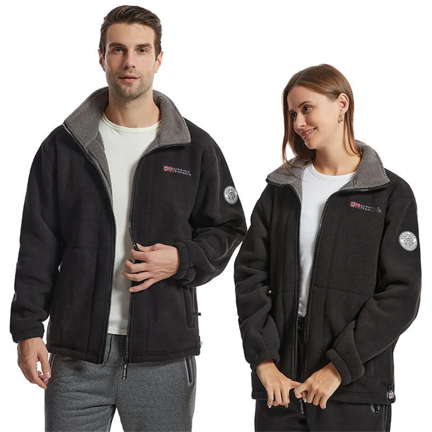 Men's Fleece Jacket in Polar Wool Norway