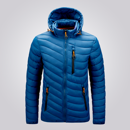 Men's Puffer Jacket with Removable Hood