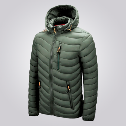 Men's Puffer Jacket with Removable Hood